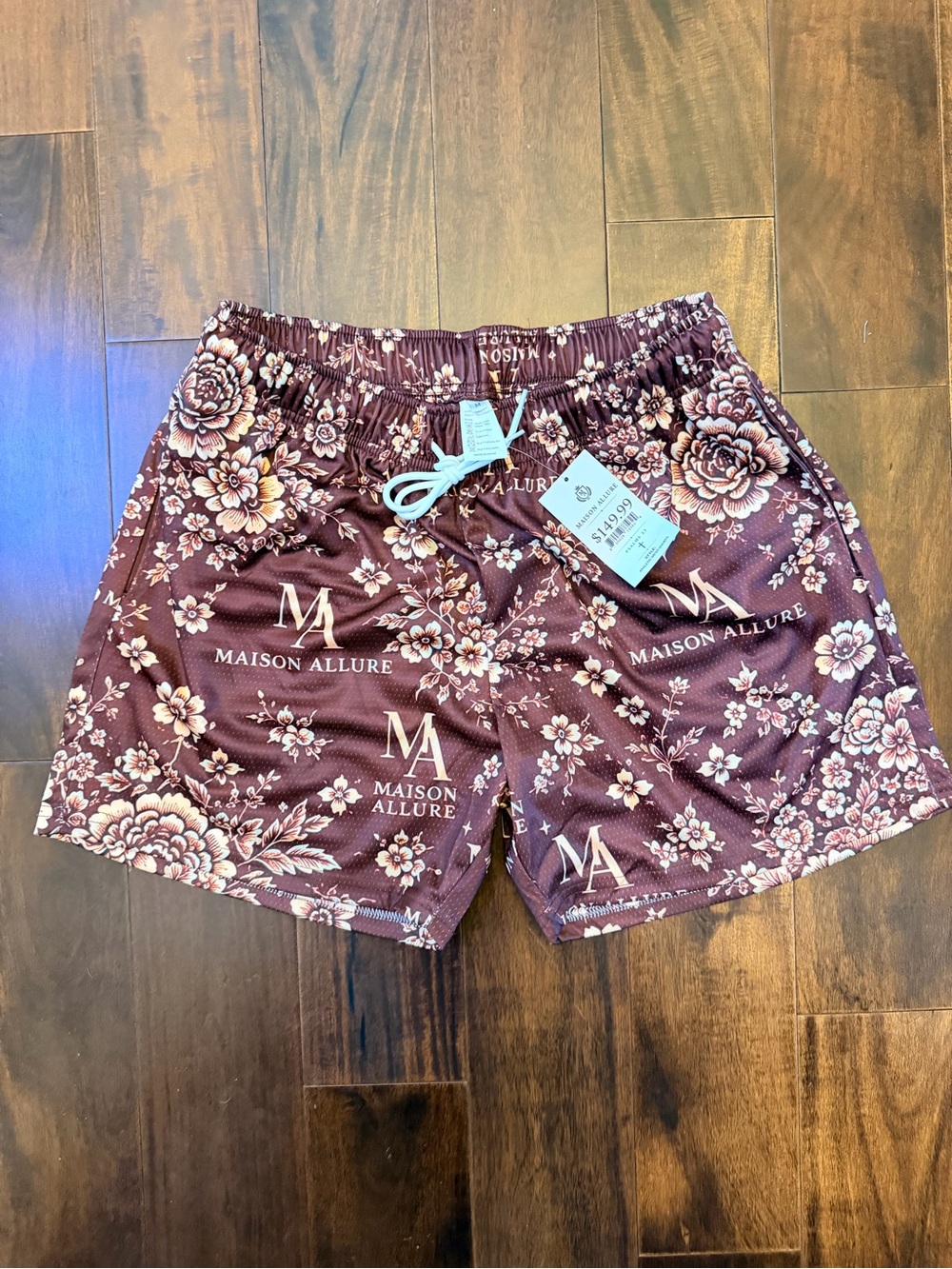 Maison Allure Men's Floral Print Rust Shorts